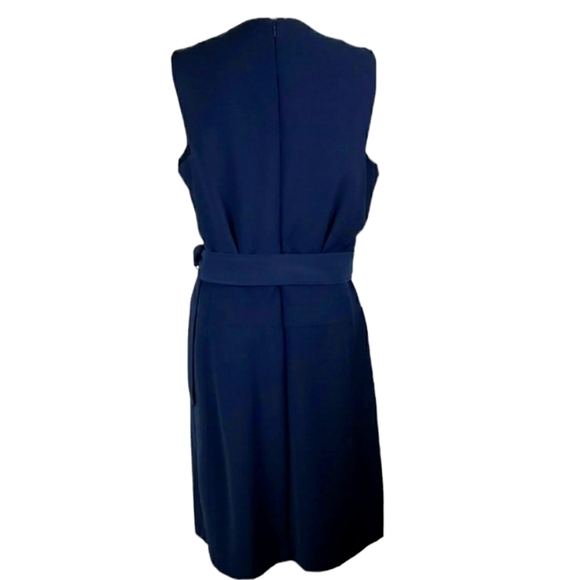 NEXT Tailoring~Woman Size 10 (UK 14)~Navy Blue Academia Belted Dress Fully Lined - Picture 13 of 13
